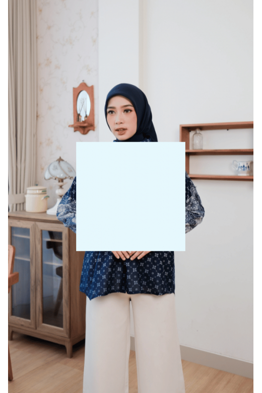 Sora Blouse Navy - Atasan Batik Wanita
